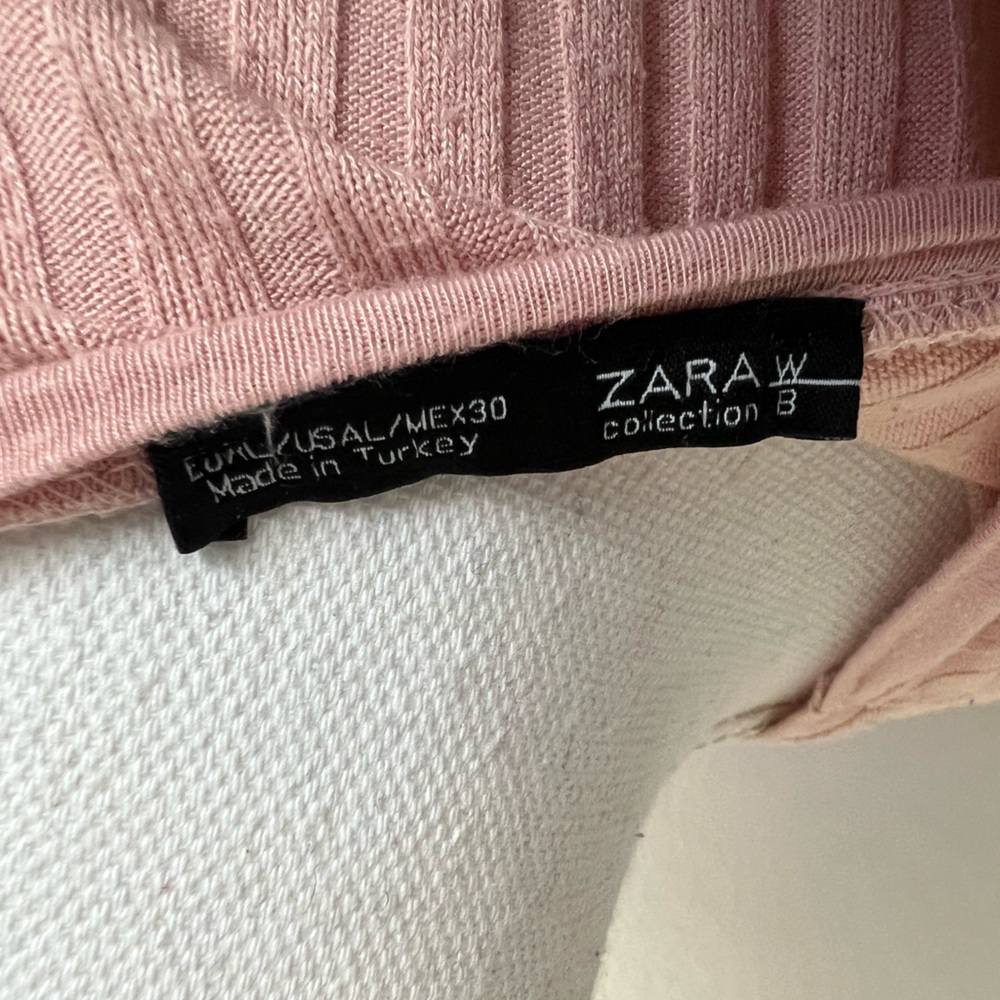 Zara Collection Basic Ribbed Blush Pink Long Slee… - image 4